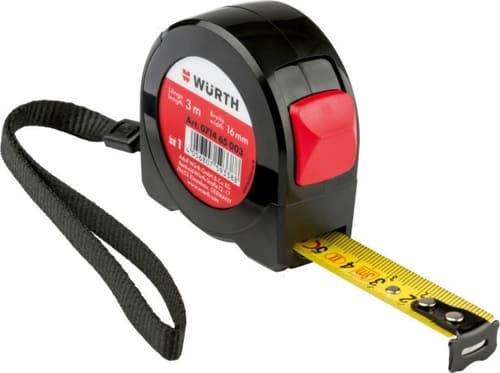 Cinta Métrica Flexómetro De Bolsillo Wurth 16mm X 3mts