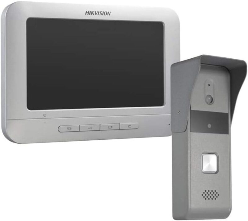 Hikvision Kit de Videoportero Manos Libres con Pantalla LCD a Color de 7'' con Frente de Calle para Exterior IP65