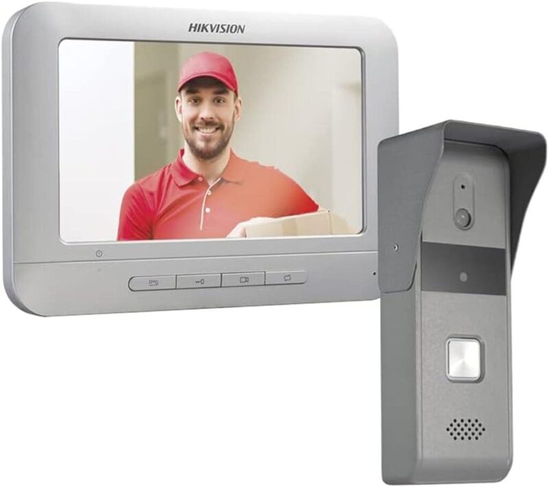 Hikvision Kit de Videoportero Manos Libres con Pantalla LCD a Color de 7'' con Frente de Calle para Exterior IP65