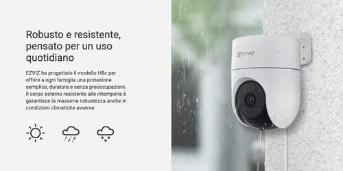 Camara Wifi Ezviz PTZ CS-H8C 2MP 1080P con seguimiento Diseño resistente a la intemperie exterior