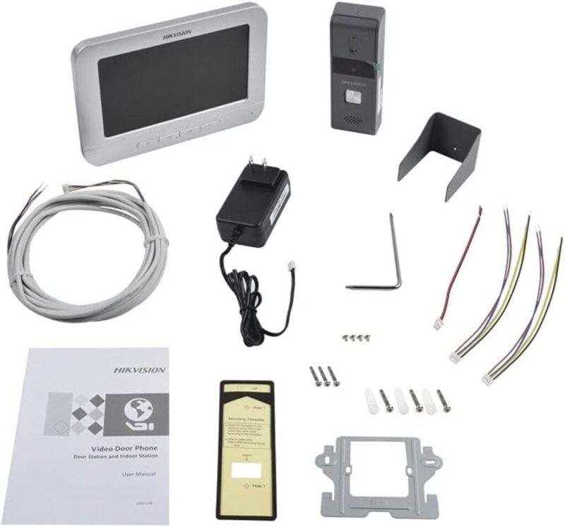 Hikvision Kit de Videoportero Manos Libres con Pantalla LCD a Color de 7'' con Frente de Calle para Exterior IP65