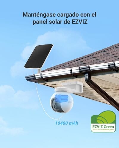 Cámara 360o Wifi Ptz Ezviz Hb8 A Batería + Panel Solar Blanco
