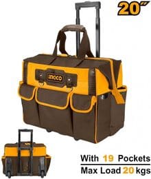 Bolso valija rigida 20" porta herramientas 19 bolsillos ingco