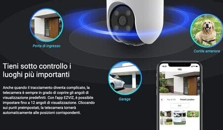 Camara Wifi Ezviz PTZ CS-H8C 2MP 1080P con seguimiento Diseño resistente a la intemperie exterior: imagen 4