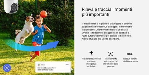 Camara Wifi Ezviz PTZ CS-H8C 2MP 1080P con seguimiento Diseño resistente a la intemperie exterior