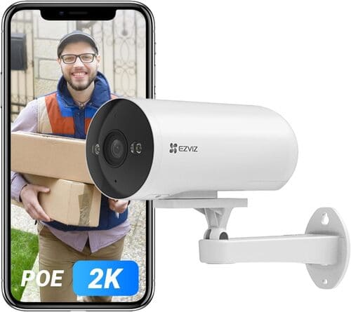 Camara PoE Ezviz H5 2K 3MP Diseño resistente a la intemperie IP67 Exterior