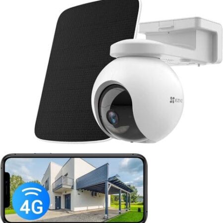 Cámara 360o Wifi Ptz Ezviz Hb8 A Batería + Panel Solar Blanco