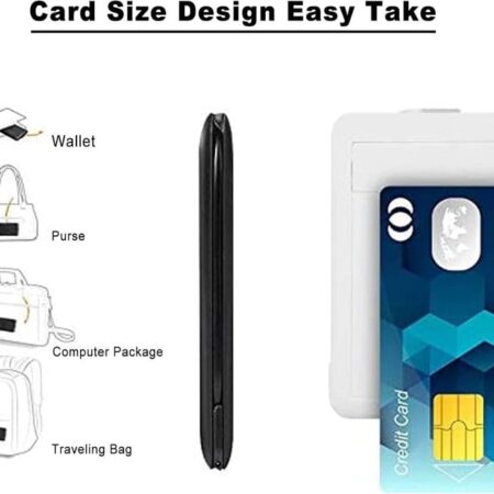 Caja para tarjetas de cable, adaptadores de cable de carga universales, puerto compacto USB-C/USB-A/Micro-USB/Lightning, compacta con la mayoría de los teléfonos inteligentes, soporte de teléfono: imagen 4