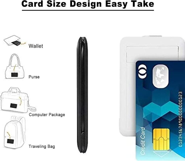 Caja para tarjetas de cable, adaptadores de cable de carga universales, puerto compacto USB-C/USB-A/Micro-USB/Lightning, compacta con la mayoría de los teléfonos inteligentes, soporte de teléfono