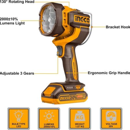 Linterna A Bateria Led 20v C/bat Y Carg Ingco Cwli20881: imagen 5