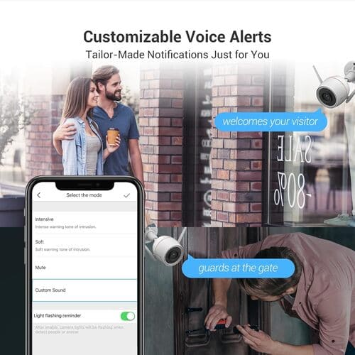 Cámara Vigilancia Ezviz H3c 5mp Wi-fi Blanco Bullet Blanco Diseño resistente a la intemperie IP67 Exterior