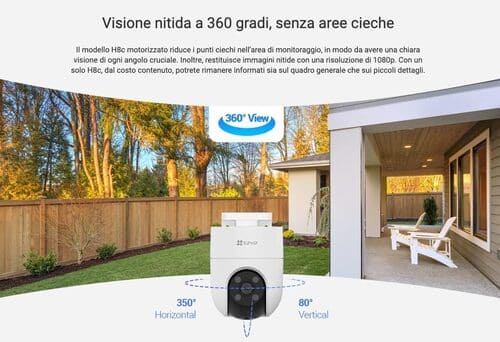 Camara Wifi Ezviz PTZ CS-H8C 2MP 1080P con seguimiento Diseño resistente a la intemperie exterior