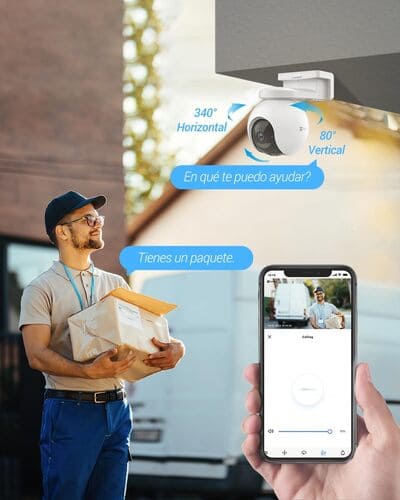 Cámara 360o Wifi Ptz Ezviz Hb8 A Batería + Panel Solar Blanco