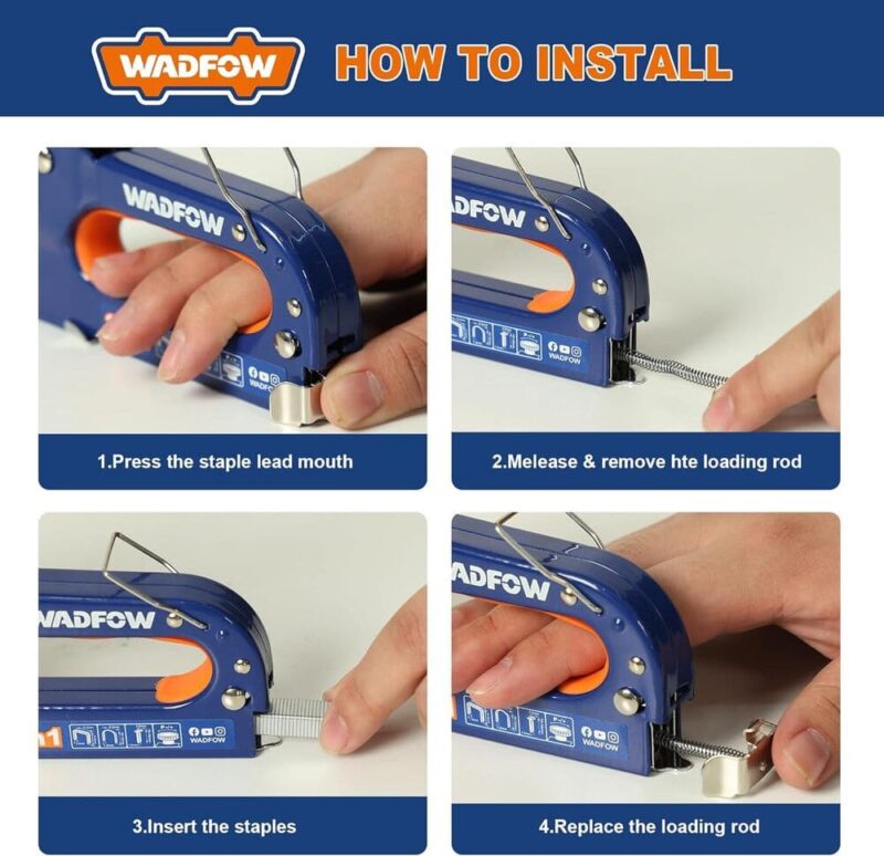 Engrapadora Manual Clavadora Tapizar 3 En 1 Grapadora Madera Wadfow