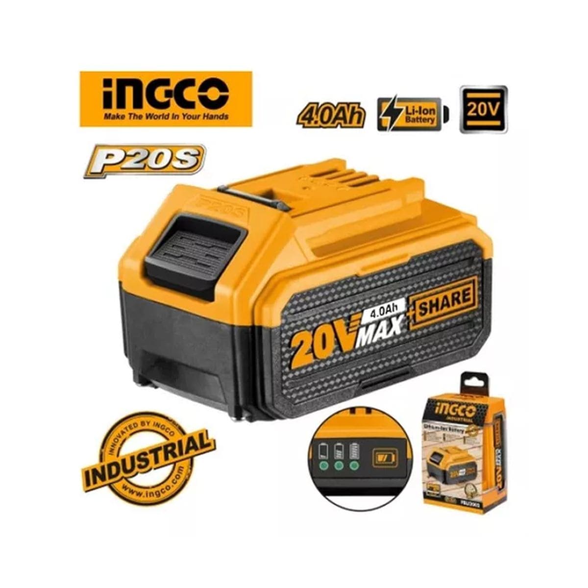 Bateria 4ah Litio 20v Volt Ingco Para Linea Multiple: imagen 2