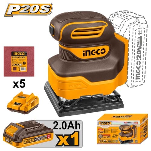 Lijadora Orbital Batería P20S Cargador + accesorios