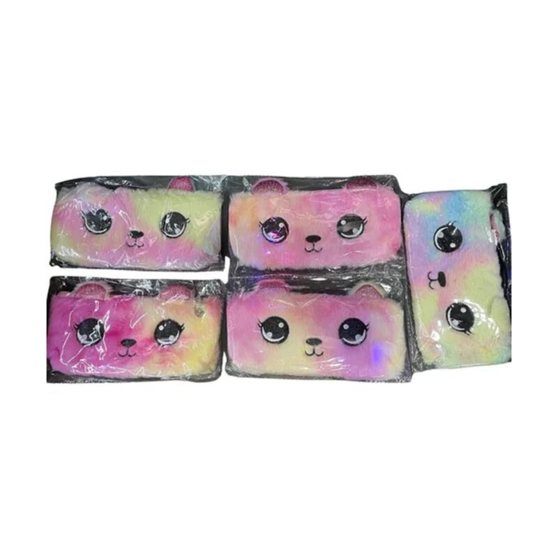 Cartuchera Gatito Peluda Colores Varios Diseños