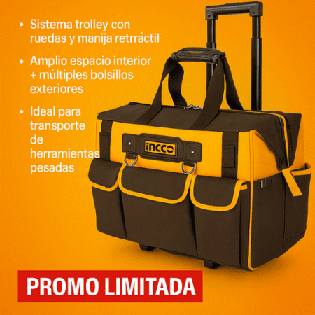Bolso valija  rigida 20" porta herramientas 19 bolsillos ingco: imagen 2