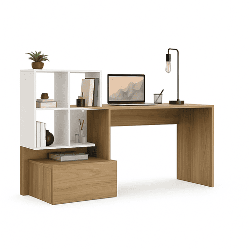 Escritorio De Madera Atlantis Para Oficina Color Blanco