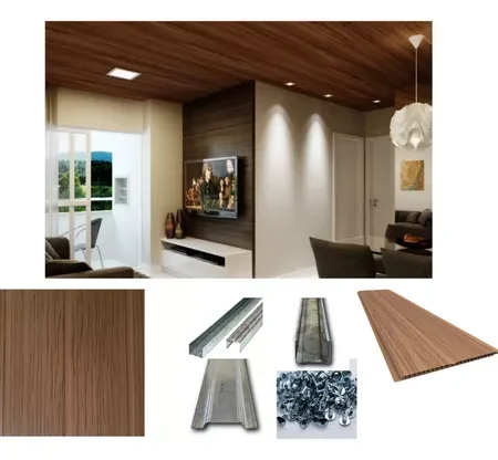 Kit Cielorraso PVC 3x3 - Color Cerejeira Gemini - (9m2)