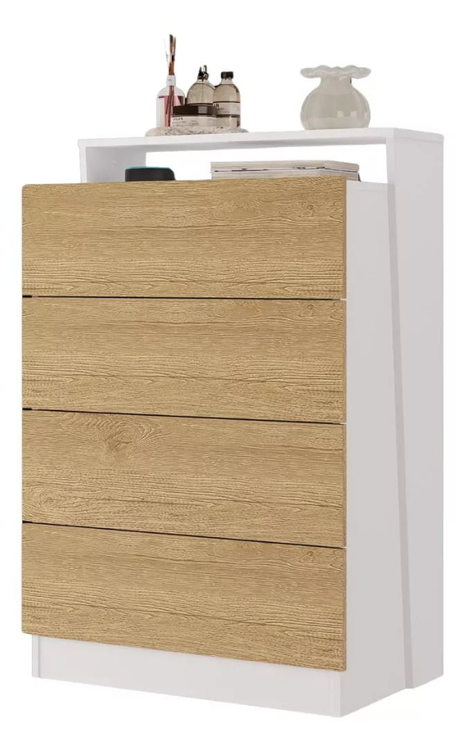 Cómoda Cajonera Para Ropa, Dormitorio Con 4 Cajones Mdp