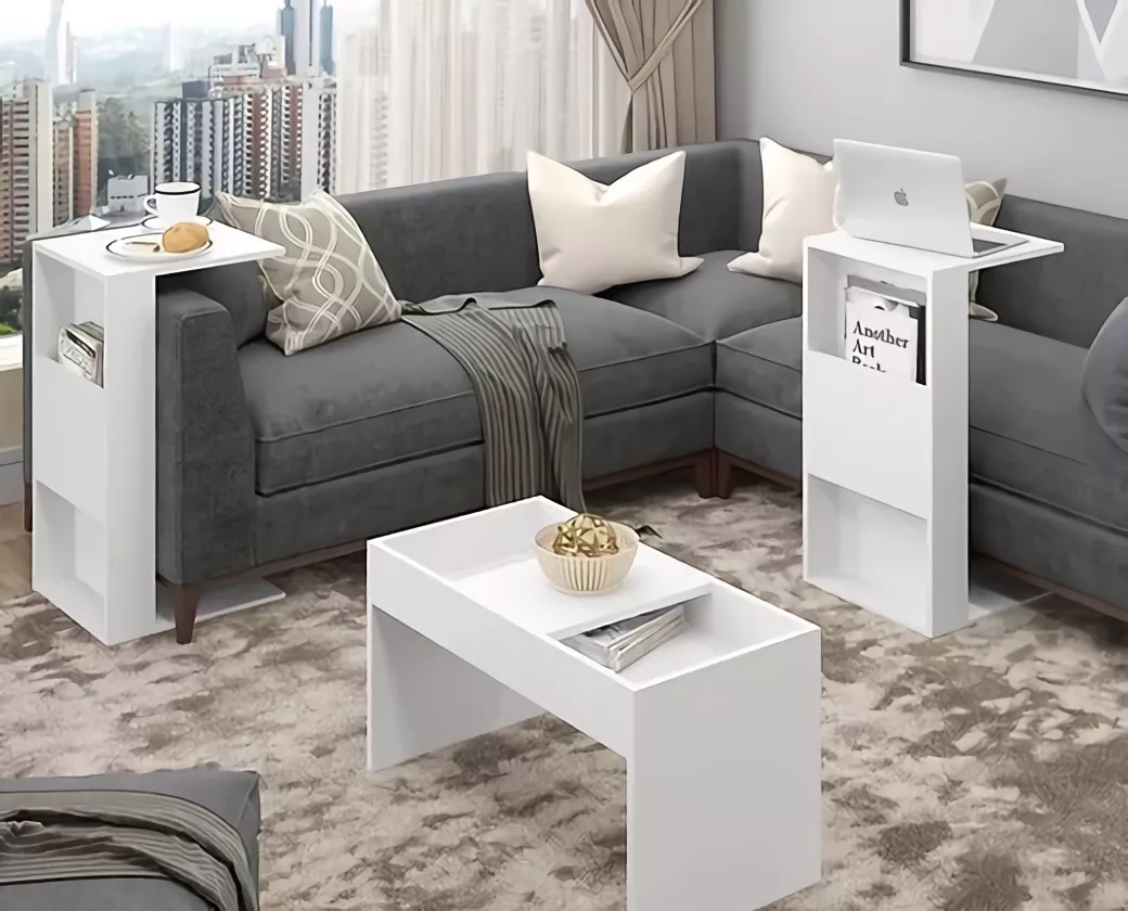 Mesa Ratona Elegante Multifuncion Lisboa Color Blanco: imagen 4