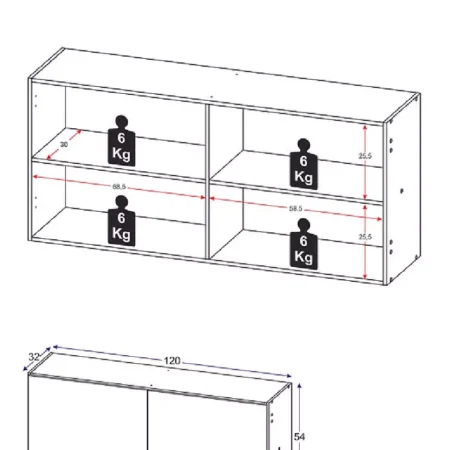 Set Bajo Mesada Y Alacena Mueble Areo Cocina Ambos De 120cm: imagen 9