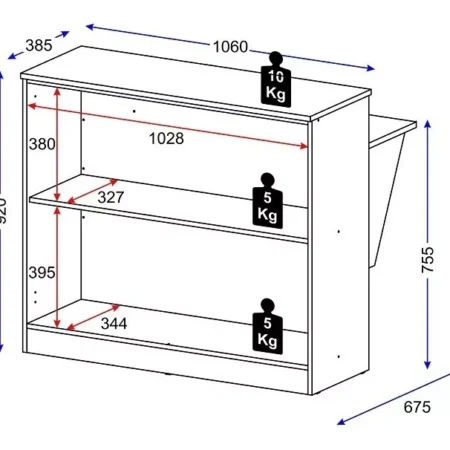Mesada Isla Desayunador Con Estantes O Repisa A Elección: imagen 7