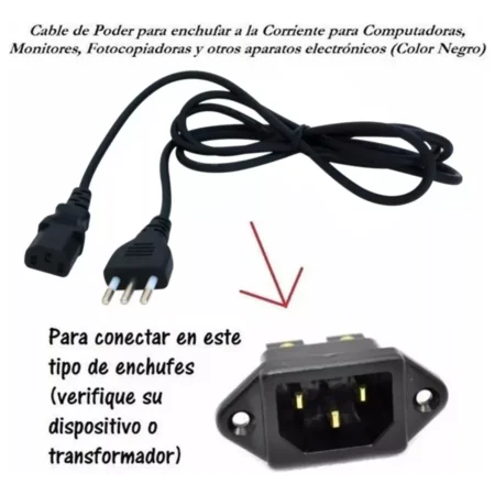 Cable Corriente de Alimentación Tres en Línea: imagen 3