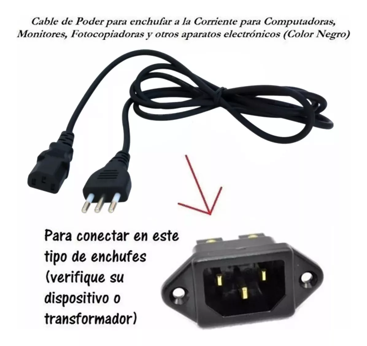 Cable Corriente de Alimentación Tres en Línea: imagen 3