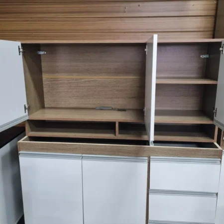 Mueble Alacena Aéreo De Cocina 3 Puertas De Colgar 1.20 Mdp Color Beige/marrón: imagen 5