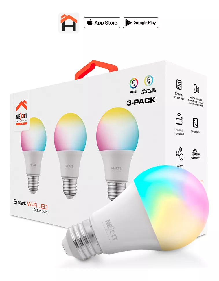 Lampara Bombilla Inteligente Nexxt C120 Pack x3
