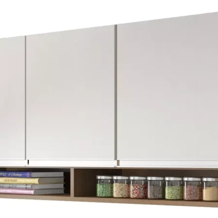 Mueble Alacena Aéreo De Cocina 3 Puertas De Colgar 1.20 Mdp Color Beige/marrón