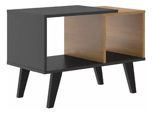 Juego De 2 Mesas Ratonas Madera Elegante Con 2 Separaciones