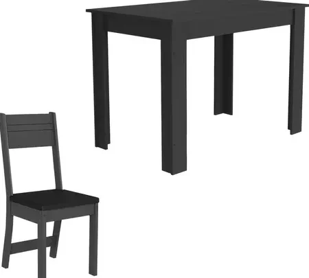 Juego de Comedor Nápoles Mesa y Cuatro Sillas Color Negro: imagen 2