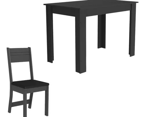 Juego de Comedor Nápoles Mesa y Cuatro Sillas Color Negro