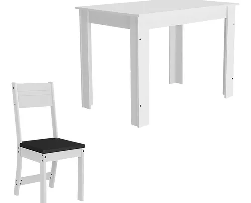 Juego de Comedor Nápoles Mesa y Cuatro Sillas Color Blanco