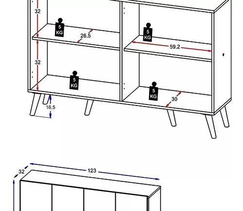 Buffet Arizona de 4 puertas