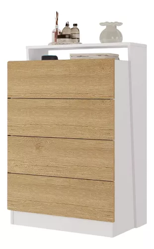 Cómoda Cajonera Para Ropa, Dormitorio Con 4 Cajones Mdp