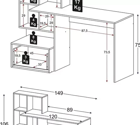Escritorio De Madera Atlantis Para Oficina Color Blanco: imagen 5