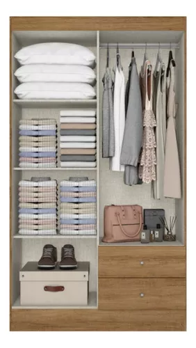 Ropero Artis 4 Puertas Astro Almendra Color Marrón Claro De Mdp