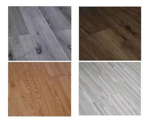 Piso Autoadhesivo Vinílico Tipo Madera Gris Oscuro - En listones