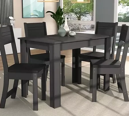 Juego de Comedor Nápoles Mesa y Cuatro Sillas Color Negro: imagen 3