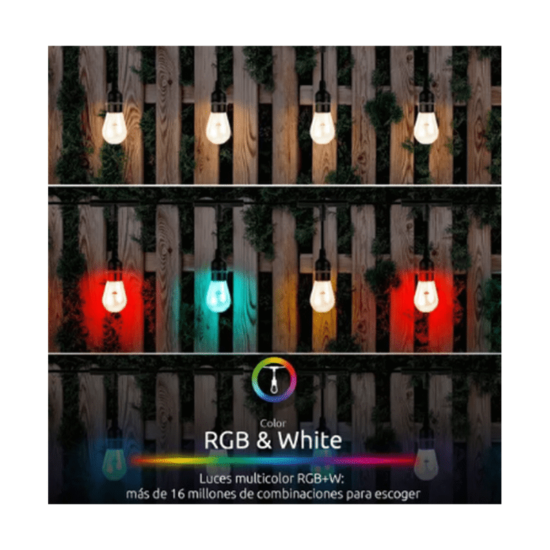 Guirnalda Focos Color Nexxt Luces Rgb 14.6 Metros Wifi