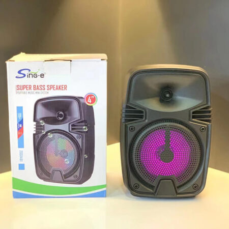 Imperdible Parlante Portátil Bluetood Sd Usb Luces Colores Color Negro: imagen 3