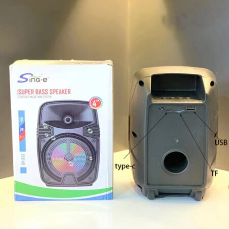 Imperdible Parlante Portátil Bluetood Sd Usb Luces Colores Color Negro: imagen 4