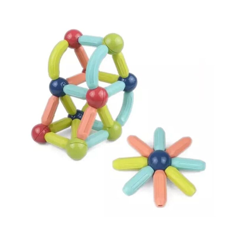 Juego De Bloques Magnético 42 Piezas Con Caja Plástico