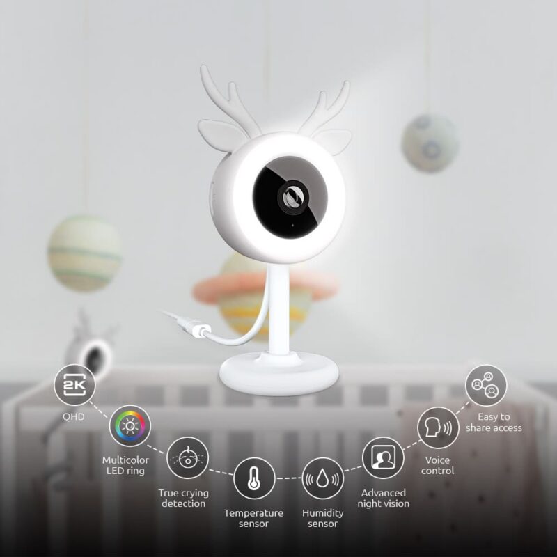 Monitor inteligente Wi-Fi® para bebé con Luz Micrófono Musical