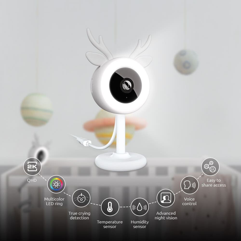 Monitor inteligente Wi-Fi® para bebé con Luz Micrófono Musical: imagen 2