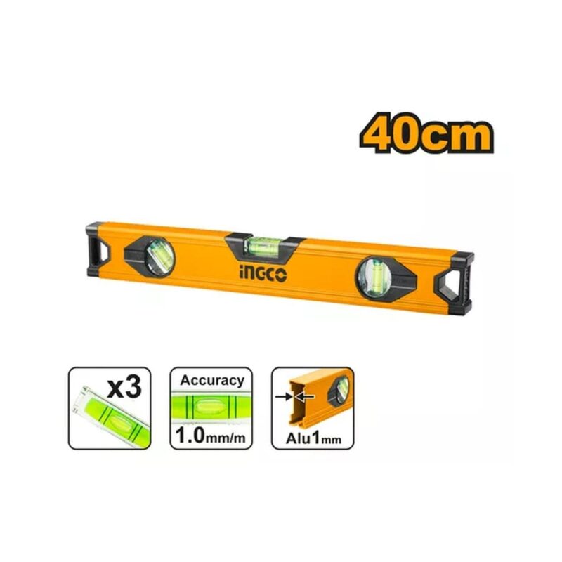 Nivel Aluminio (40cm) Ingco Hsl18040 Amarillo